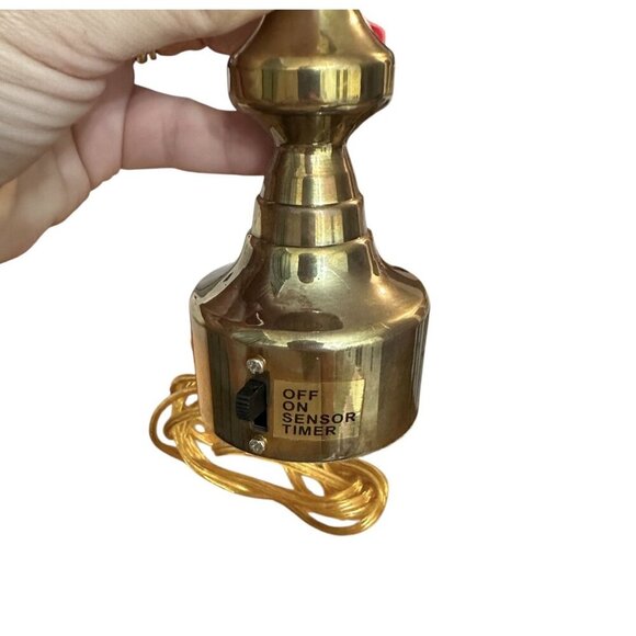 (2) Vintage Solid Brass Electric Candle Window Candlestick Flameless Holiday - Picture 2 of 5